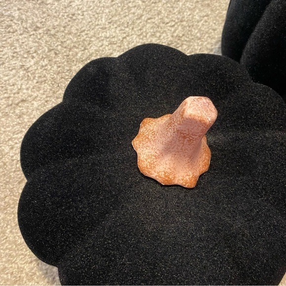 Flocked Pumpkin Set Black 18” Tall Halloween Decor NEW - Picture 3 of 4